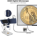 Andonstar AD203S HDMI Digital Microscope for Error Coins with Metal Stand, Handheld Portable USB Microscope Kit for Kids&Adults, 4" LCD Screen, Photo/Video Capture, Windows/Mac PC Compatible(Navy)