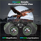 12x40 HD Binoculars for Adults and Kids High Powered, Clear Large View & Low Light Night Vision, Waterproof Binoculars for Hunting, Birds Watching, Cruise Ship, Theaters, Travel and Stargazing
