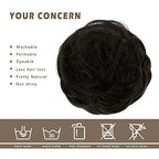 BARSDAR Human Hair Bun Extension - Human Hair Bun Scrunchie for Women Girls - Real Hair Buns Hair Piece Large Black Hair Bun Extensions Updo Chignons Daily - Natural Black