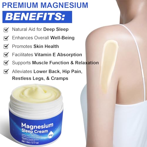 Magnesium Cream, Magnesium Oil Lotion for Sleep, Apply to Feet, Legs, Arms and Joint, Easy to Absorb