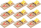 Victor M205-9 Easy Set Plastic Pedal Sustainably Sourced FSC Wood Humane Snap Rat Trap - 9 Wooden Traps