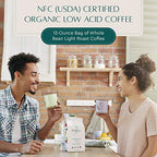 Lifeboost Light Roast Coffee Beans - Non-GMO Single Origin Low Acid Organic Light Roast Coffee - Third Party Tested For Mycotoxins & Pesticides - Whole Bean - 12 Ounces