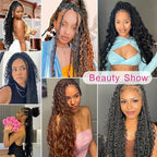 16 Inch Senegalese Twist Crochet Hair with Curly Ends - 8 Packs Boho Island Twist Crochet Hair Pre Looped Goddess Crochet Twist Hair for Black Women Braids Hair Extensions 1B/27