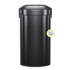 EKO Urban 32 Gallon Round Black Stainless Steel Open Top Waste Bin, Tall Commercial Trash Can for Indoor/Outdoor, Extra Large Metal Garbage Bin for Office, Restaurant, Restroom,120L