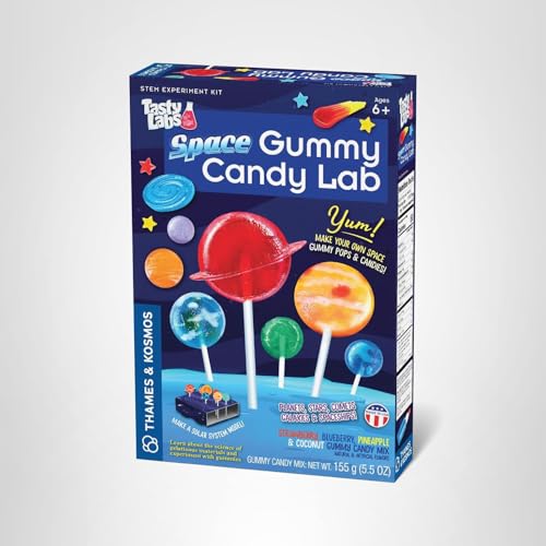 Thames & Kosmos Space Gummy Candy Lab | Tasty Labs STEM Experiment Kit, Make Space-Themed Gummy Pops & Candies, Explore Chemistry in Cooking, Safe to Eat, Made in USA, Food Ingredients Included