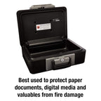 SentrySafe Fireproof Safe Box with Key Lock, Chest Safe with Carrying Handle to Secure Money, Jewelry, Documents, 0.25 Cubic Feet, 6.3 x 15.3 x 12.1 Inches, 1160