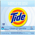 Tide Clean and Gentle Powder Laundry Detergent, Unscented, 68 Loads, 77 oz