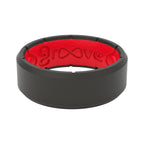 Groove Life Silicone Ring for Men, Rubber Wedding Band, Edge Black/Red 11