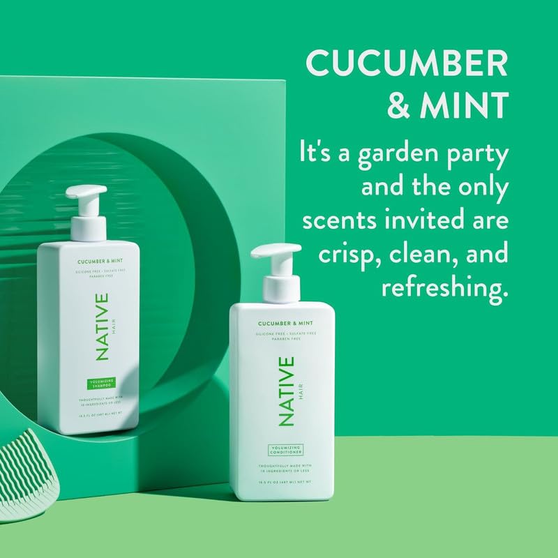Native Strengthening Shampoo and Conditioner Set + Cucumber & Mint Body Wash 18 oz - 2 Pk, 69 Fl Oz, 8 items