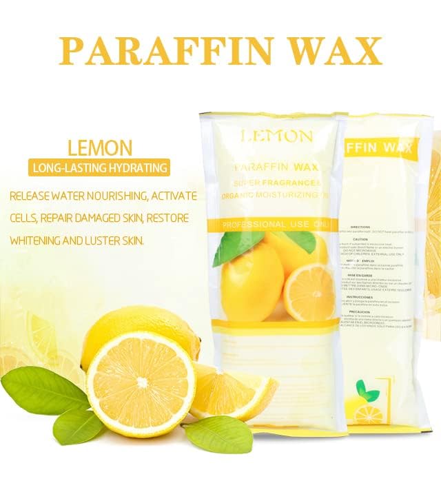 Toyar Paraffin Wax Refills, 12 Pack Lemon Scented Paraffin Wax Beads Blocks for Paraffin Bath, Paraffin Wax Machine Refills for Hand Feet Dry Skin,Rrelieves muscle fatigue, Hydration and nourish