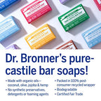 Dr. Bronner's - Pure-Castile Bar Soap (Rose, 5 ounce, 6-Pack) - Made with Organic Oils, For Face, Body and Hair, Gentle and Moisturizing, Biodegradable, Vegan, Cruelty-free, Non-GMO