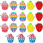 18 Pcs Mini Push pop Bubble Fidget Toy, Simple Fidget Toy, Keychain Bubble Pop Desk Toy, Decompression Toys Suitable for All Ages