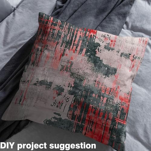 Erosebridal Red Grey Abstract Upholstery Fabric - Modern Watercolor Tie Dye by The Yard - Grunge Waterproof Geometry Brush Strokes Aesthetic Decorative Graffiti Room Decor - 3 Yards