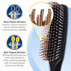 Giorgio Gentle Detangler Brush with Dual Length Bristles for Men - Scalp Massager, Detangling, and Travel Brush for All Hair Types
