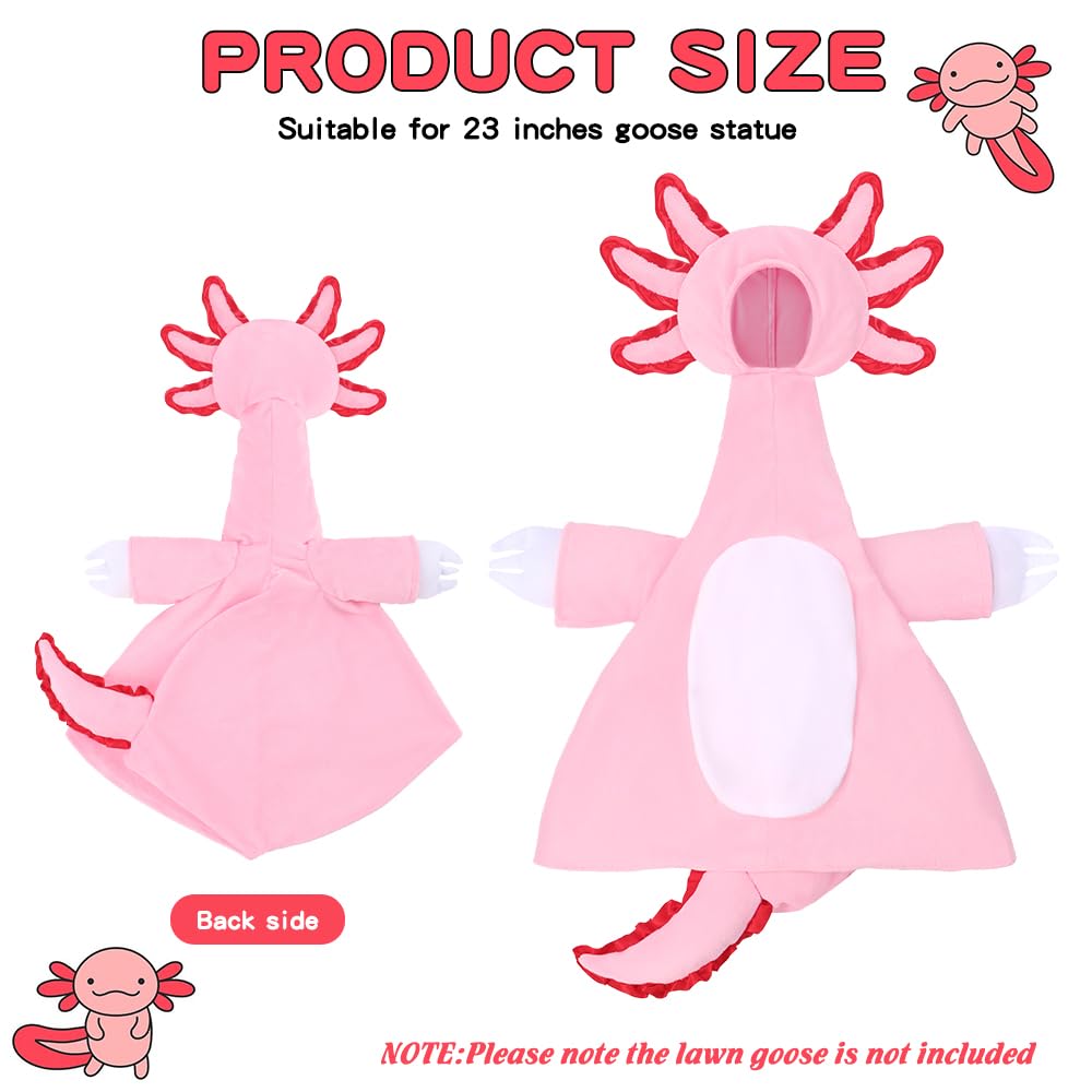 Teeanzo Pink Axolotl Porch Goose Outfits for Outdoor Yard Decor