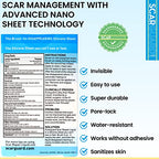 Invisible Brush-On Silicone Sheet with Vitamin E - Scar Removal for Keloids, Burn Scars, Surgery Scars, Stitches, Cuts - No Ugly Scar Sheets, Cream or Messy Scar Gel Needed