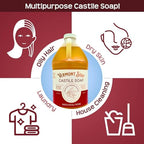 Vermont Castile Soap Patchouli Rose, Gentle Liquid Soap for Sensitive Skin & Natural Body Wash, Organic Hair Shampoo for Oily Hair, Aloe Castile Soap for Men & Women - 64 Oz