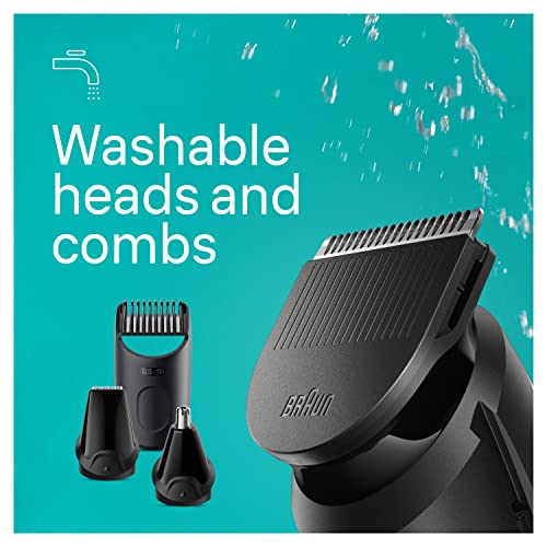 Braun All-In-One Style Kit Series 3 3450, 5-in-1 Trimmer for Men with Beard Trimmer, Ear & Nose Trimmer, Hair Clippers & More, Ultra-Sharp Blade, 40 Length Settings and Washable