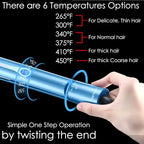 NITION Nano Titanium Hair Straightener 1" Heating Plate Smooth Straightening Flat Iron for Hair. LCD 265-450°F Adjustable for All Hair Type. Travel Pouch Bag Included. MCH Fast Heating Up. Blue