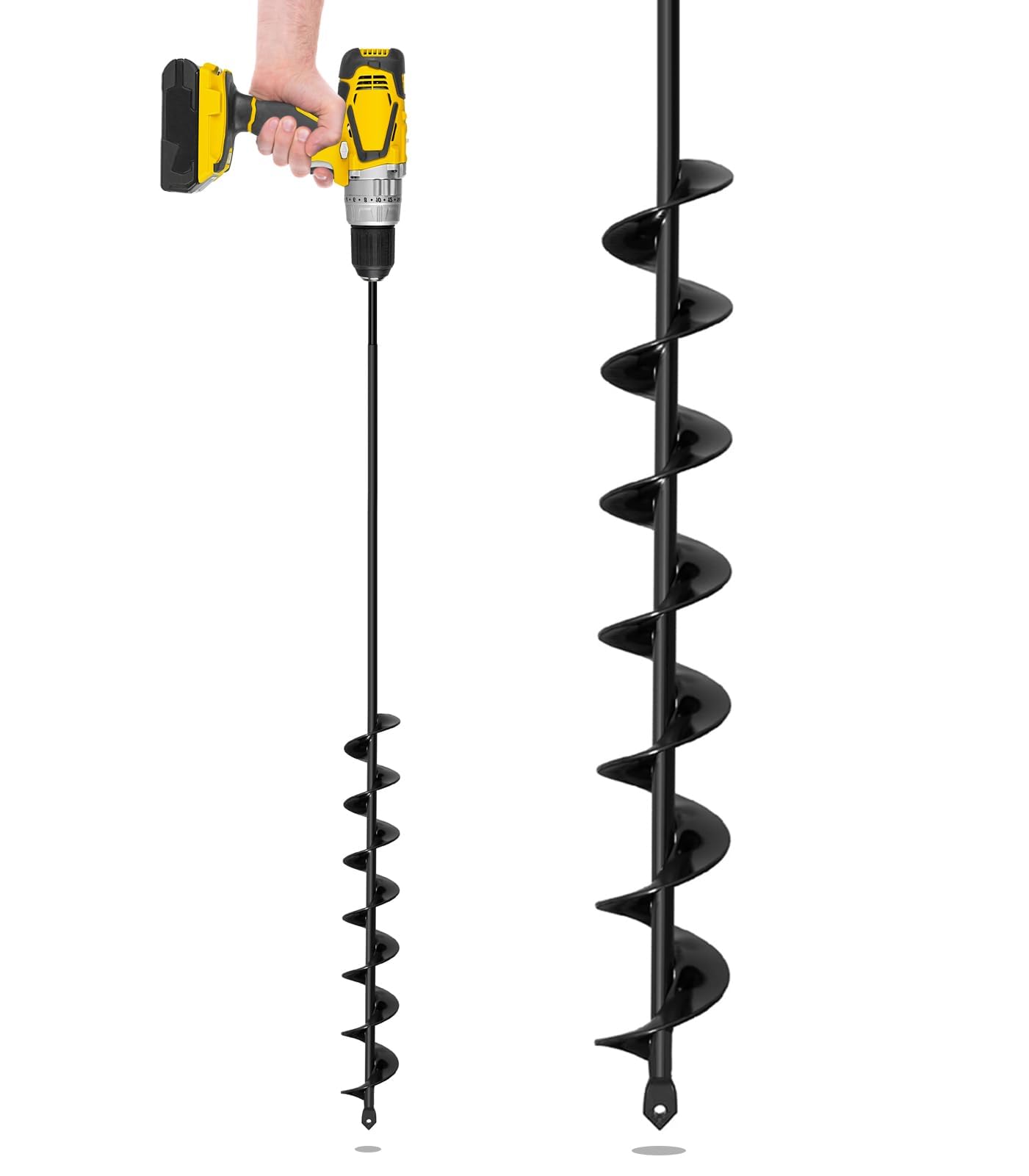 SORANGEUN 2”x32“ Auger Drill Bit for Planting, Heavy-Duty Planting Auger for Bulbs, Post Hole Digger for 3/8”Hex Drive Drill