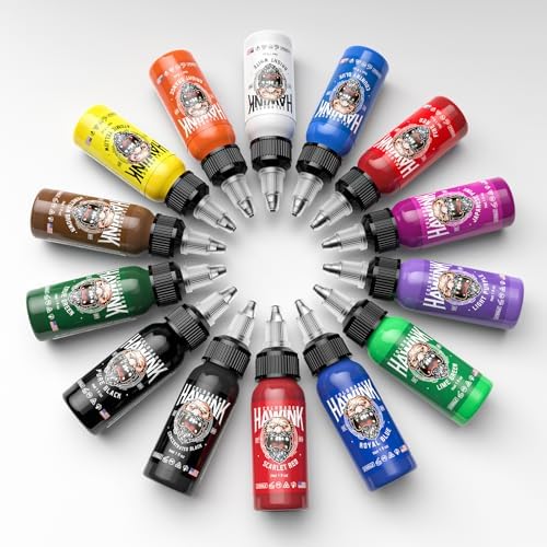 Hawink Tattoo Ink Set 1oz (30ml) Tattoo Supply 14 Colors Pigment Kit Ink USA TI203-30-14