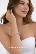 SWEET PEEPS 18K Gold Dipped CZ Tennis Bracelet for Women, Marquise Cut Cubic Zirconia Adjustable Bracelet, Dainty Gold Jewelry for Everyday Wear