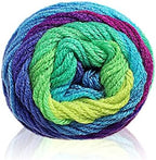Red Heart Super Saver Parrot Stripe E300-4968 (3-Skeins - Same Dye Lot) Worsted Medium #4 Acrylic Yarn for Crocheting and Knitting with Project Bag