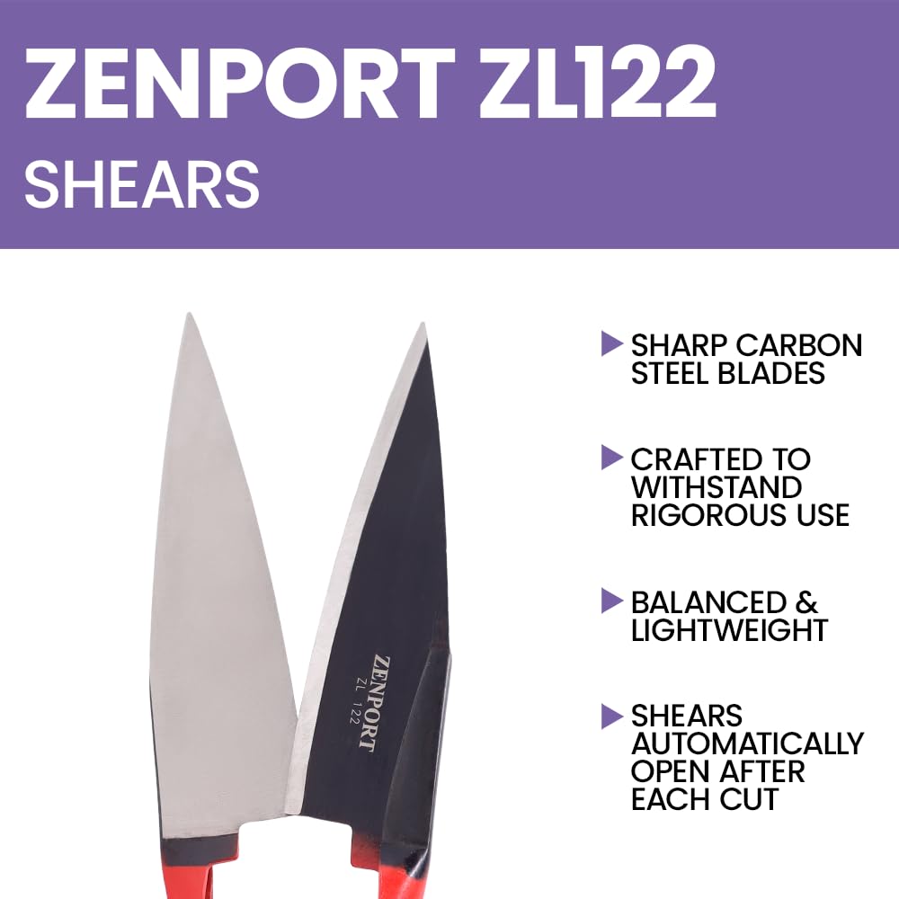 Zenport ZL122 Heavy Duty Onion & Sheep Shears – 13-Inch Double Bow Shear with 6.5-Inch Carbon Steel Blades, Spring-Loaded Garden & Harvest Cutting Tool