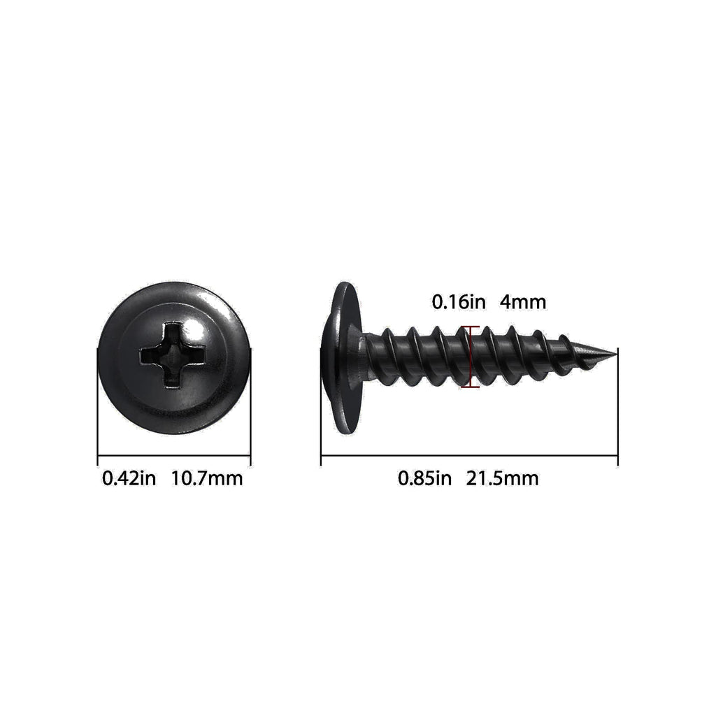(300 pcs)#8×3/4" Black Truss Head Wood Screws Quick Metal Self Tapping Zinc Oxide
