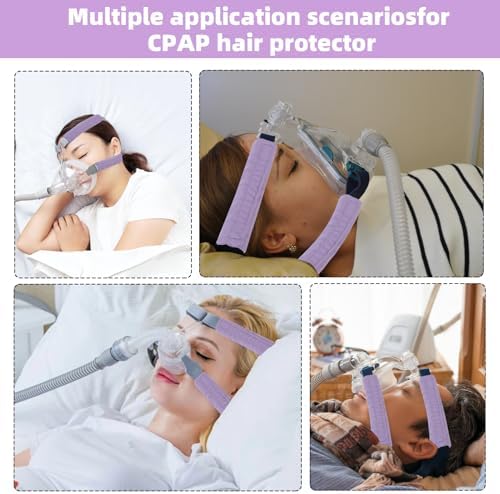 6 Packs Satin CPAP Strap Covers Soft, CPAP Mask Cushions, Breathable CPAP Strap Cushions, CPAP Hair Protector for Women, Universal Silk CPAP Strap Covers for Reducing Red Marks (Light Purple)