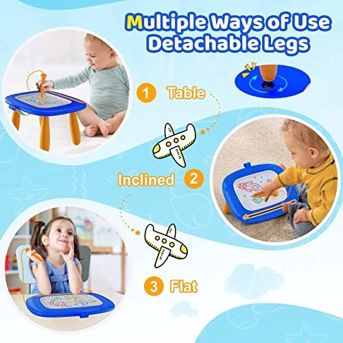 Kikidex Toddlers Toys Age 1-3, Magnetic Drawing Board, Toddler Girl Toys for 1-2 Year Old, Doodle Board Pad Learning and Educational Toys for 1 2 3 Year Old Baby Kids Birthday Gift (Dark Blue)