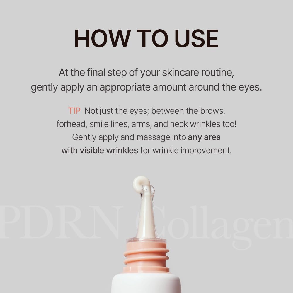 mixsoon PDRN Collagen Eye Serum - Revived Under Eye Serum with Gentle, Smooth Formula for Sensitive Under Eye Skin 20ml / 0.68 fl.oz. Korean Glass Skin Care