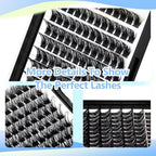 120pcs D Curl Individual Wide Stem Cluster DIY Eye Lashes Extensions Mixed 10-12-14-16mm/14-16-18mm/12-14-16mm Makeup Dramatic Volume Lashes (mixed 10-12-14-16mm)