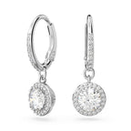 Swarovski Constella Pierced Drop Earrings, White Crystals on a Rhodium Finish Setting, Part of the Constella Collection