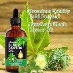 NIFEISHI Jamaican Black Castor Oil Organic Cold Pressed Glass Bottle, 4.04 fl oz