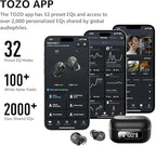 TOZO NC9 Hybrid Active Noise Cancelling Wireless Earbuds, 6 Mics ENC Clear Call, IPX8 Waterproof, in Ear Bluetooth 5.3 Headphones Stereo Bass Ear Buds 59H Playtime with LED Display 32 EQs via APP