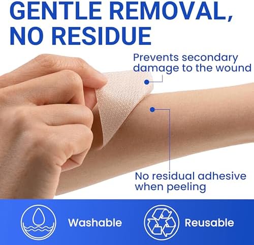 Silicone Scar Sheets Surgical Tape (1.6”x120” Roll) Face Patches Acne Treatment C Section Strips, Skin-Sensitive Medical Grade Healing Scar Bandages Pads for Keloid, Stretch and Tummy Tuck Recovery