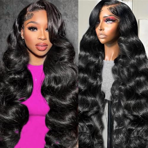 26 Inch 13x6 Lace Front Wigs Human Hair 200% Density Body Wave Lace Front Wigs Human Hair Pre Plucked Glueless Wigs Human Hair For Women HD Lace Frontal Wig Human Hair With Baby Hair