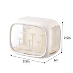 Display case for Figures with Light Adjustable Display Stand Clear Acrylic Display Box with Door Dust and Moisture Proof Suitable for Lego Collectibles Action Figures Pop Mart (Cream)