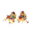 Hypoallergenic Rainbow Flower Floral Statement Dangle Earrings - Colorful Tassel, Beaded Leaf Cluster Drop Earrings