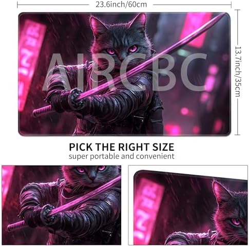 MTG Playmat Non-Slip Rubber Backing Printing Commander Board Game Desk Mat Duel Mat TCG PTCG Playmat 24x14 inches and Free Storage Bags (Cat 04)
