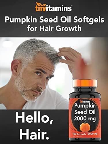 Pumpkin Seed Oil - 2000 MG x 120 Softgels | Pumpkin Seed Oil for Hair Growth* | Pumpkin Seed Oil Extract Supplement for Bladder Control* | Non-GMO