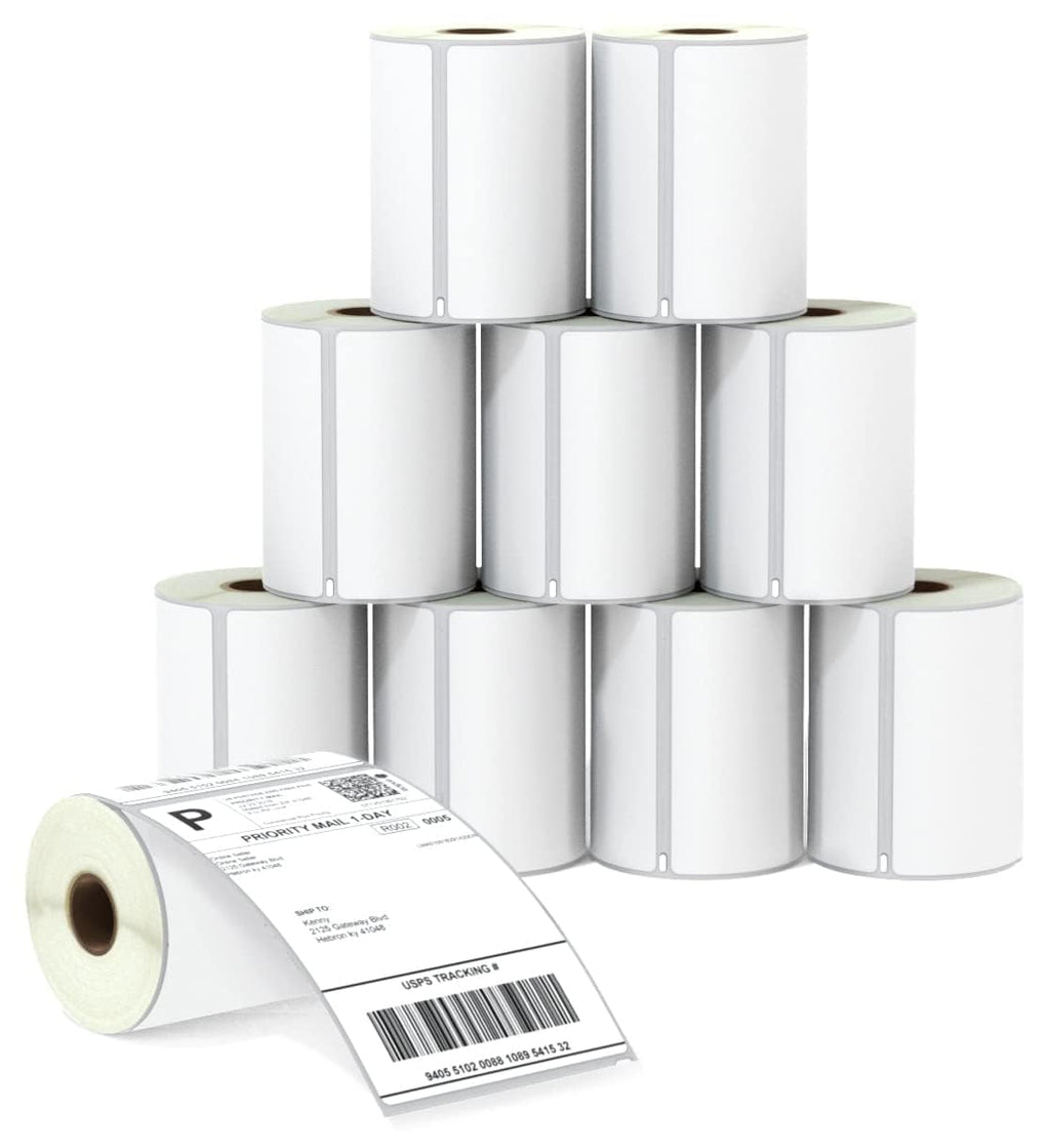 BETCKEY - Compatible DYMO 1744907 (4" x 6") Shipping Labels, Perforated, Compatible with DYMO Labelwriter 4XL Rollo & Zebra, NOT Fit 5XL [10 Rolls/2200 Labels]