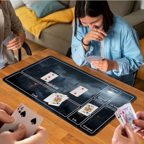 for MTG Game Playmat, for Magic TCG Rubber Play mat,Tabletop Card Playmats with Smooth Surface,Trading Card Inked Game Mat with New Zones,Battle Game,Fantasy Castle