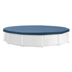 INTEX 28031E Pool Cover: For 12ft Round Metal Frame Pools – Includes Rope Tie – Drain Holes – 10in Overhang – Snug Fit