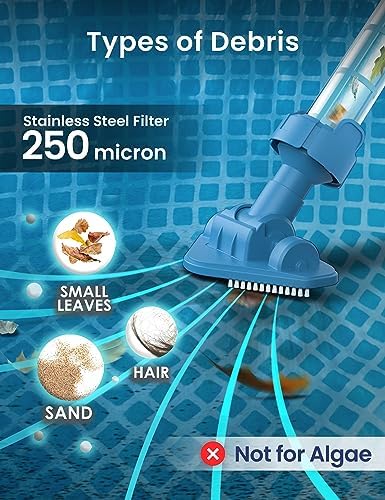 Kokido 5-in-1 Rechargeable Spa Vacuum Essential Kit - Multi-Angle Head, Section Pole, 3 Hand Tools: Skimmer, Scrubber, and Brush. Cold/Hot Water Safe, Ideal for Inflatable Spa Hot Tub Xtrovac100