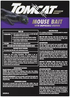 Tomcat Advanced Brand Mouse Bait with Disposable Station, Indoor and Outdoor Use, 2 Pre-Filled Ready-to-Use Stations