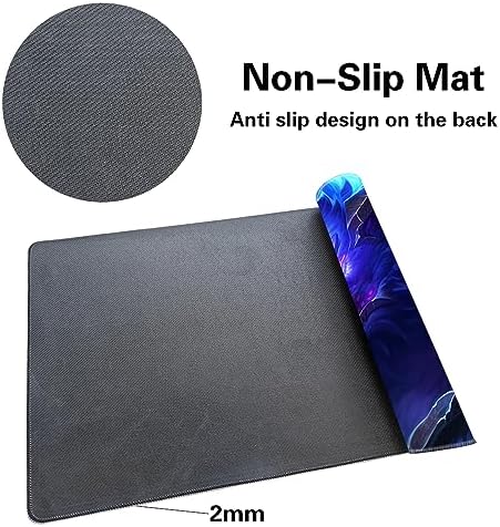 Premium Board Game 24x14in MTG Playmat Compatible for OCG CCG RPG TCG Playmat (Blue The Wolf)