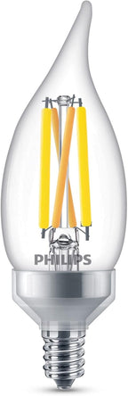 PHILIPS LED 75W BA11 E12 or E26 Adapter Base 3-Pack Ultra Definition Daylight (5000K) 700 Lumen (5.5W = 75W) Dimmable Flicker-Free Candelabra Light Bulbs