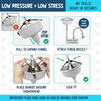 5-MinutePetBath Low Stress Dog Shower Attachment for Shower Head, Portable Pet Wash Station, Dog Washing Kit, Pet Shower Attachment, Epsom Salt Dog Spa, Shower Hose Attachment, Dog Wash - Blue